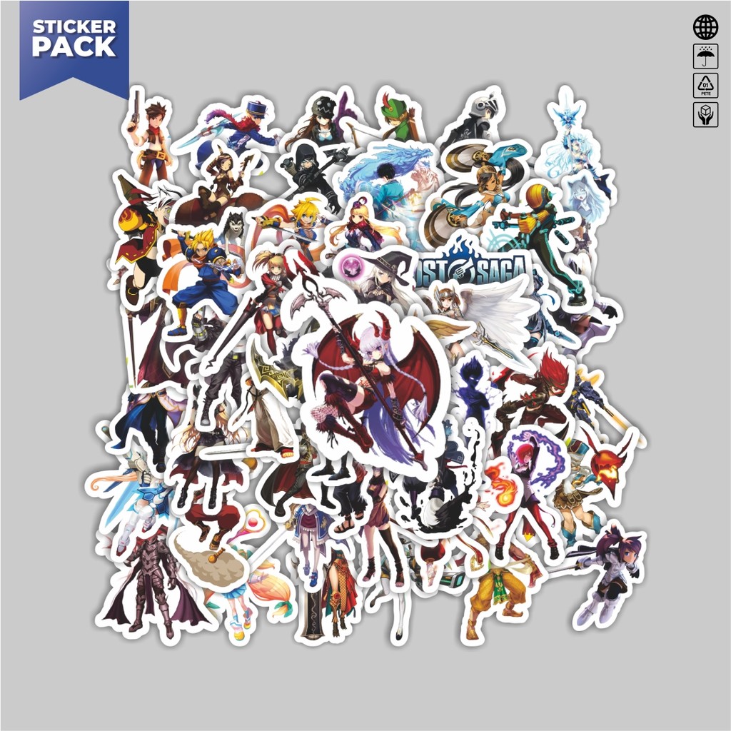 

[100PCS]Stiker Pack Stiker Game Online Series Lost Saga Aesthetic Vinyl Anti Air Dekorasi Sticker Laptop Buku Journal Koper Helm Casing HP Gitar Helm Skateboard