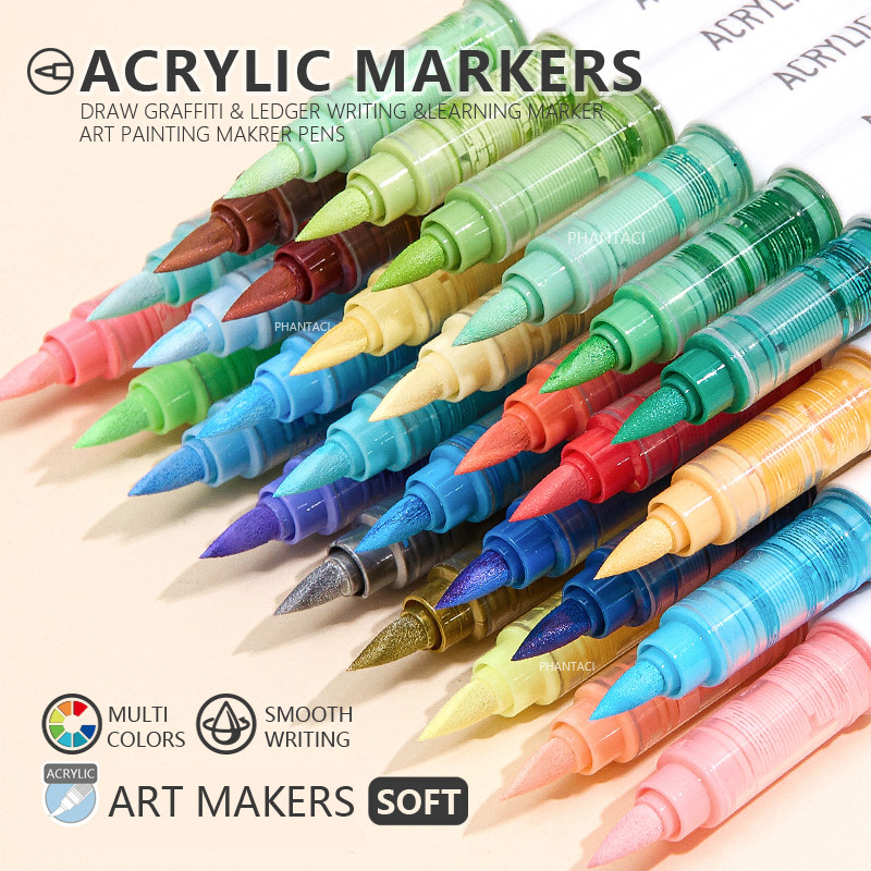 

9 Colors/Set Acrylic Paint Art Marker Pen DIY Graffiti Drawing Pens For Notebook Diary Writing Painting Stationery
