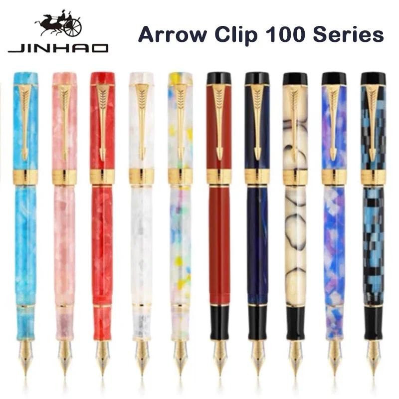 

Jinhao 100 Fountain Pen Golden Arrow Clip Luxury Executive Pens M/F/EF Nib Writing ink Pens Stationery Office School Supplies