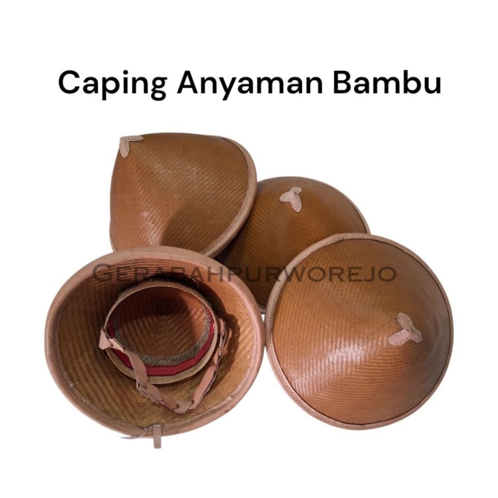 COD Caping Tudung Bambu Premium Bahan Kulit / Spons Topi Petani
