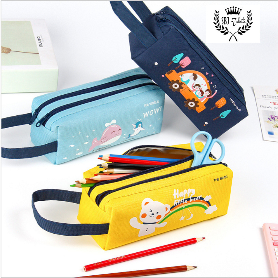 

COD Tempat Pensil Kotak Pensil Multifungsi Softcase SBJ-01 Pencil case