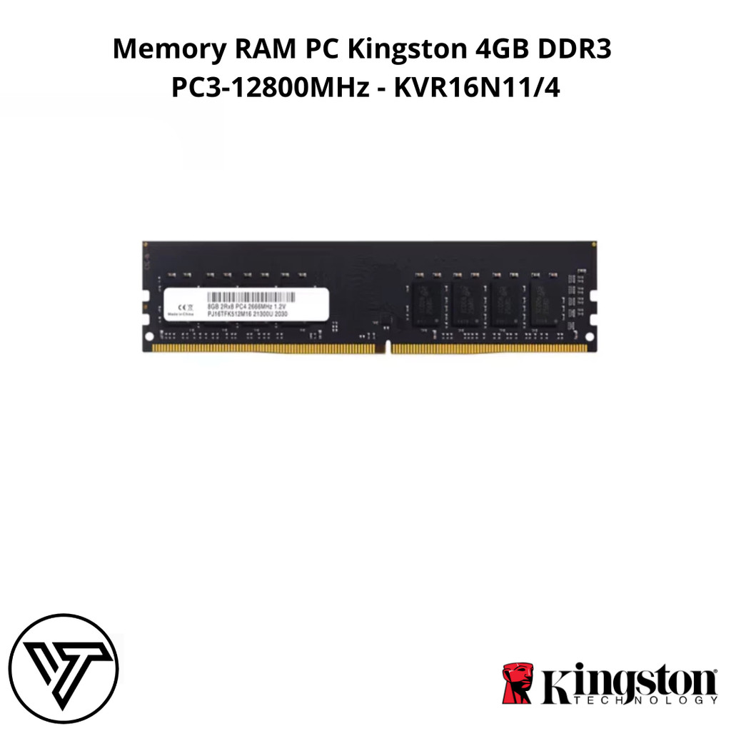 Memory RAM PC Kingston 4GB DDR3 PC3-12800MHz - KVR16N11/4