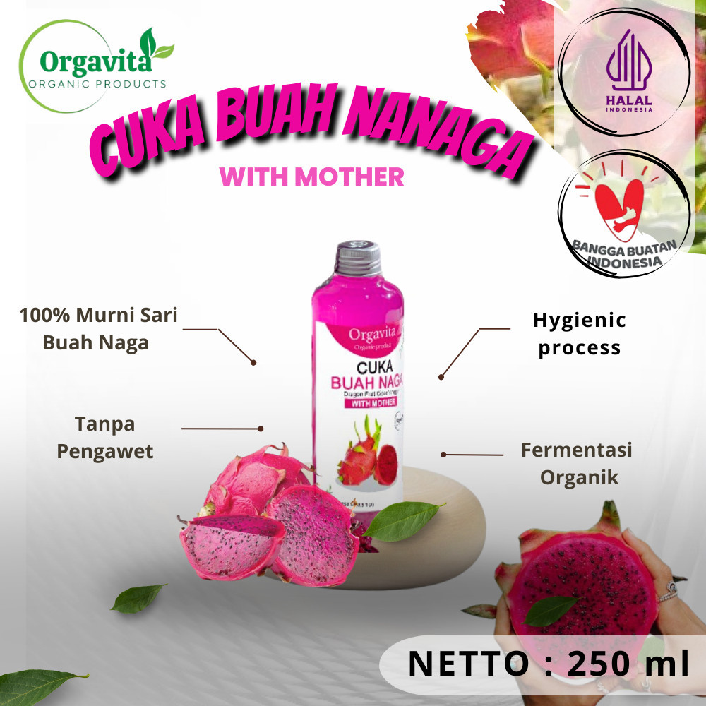 

ORGAVITA Cuka Buah Naga With Mother Organik 250 ml - Apple Cider Vinegar Asli