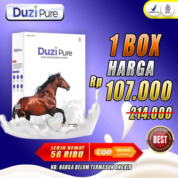 

100% Asli Original Duzi Pure Susu Kuda Lombok Bubuk Herbal Alami 200gr Paket 2-5 Box - 1 Box