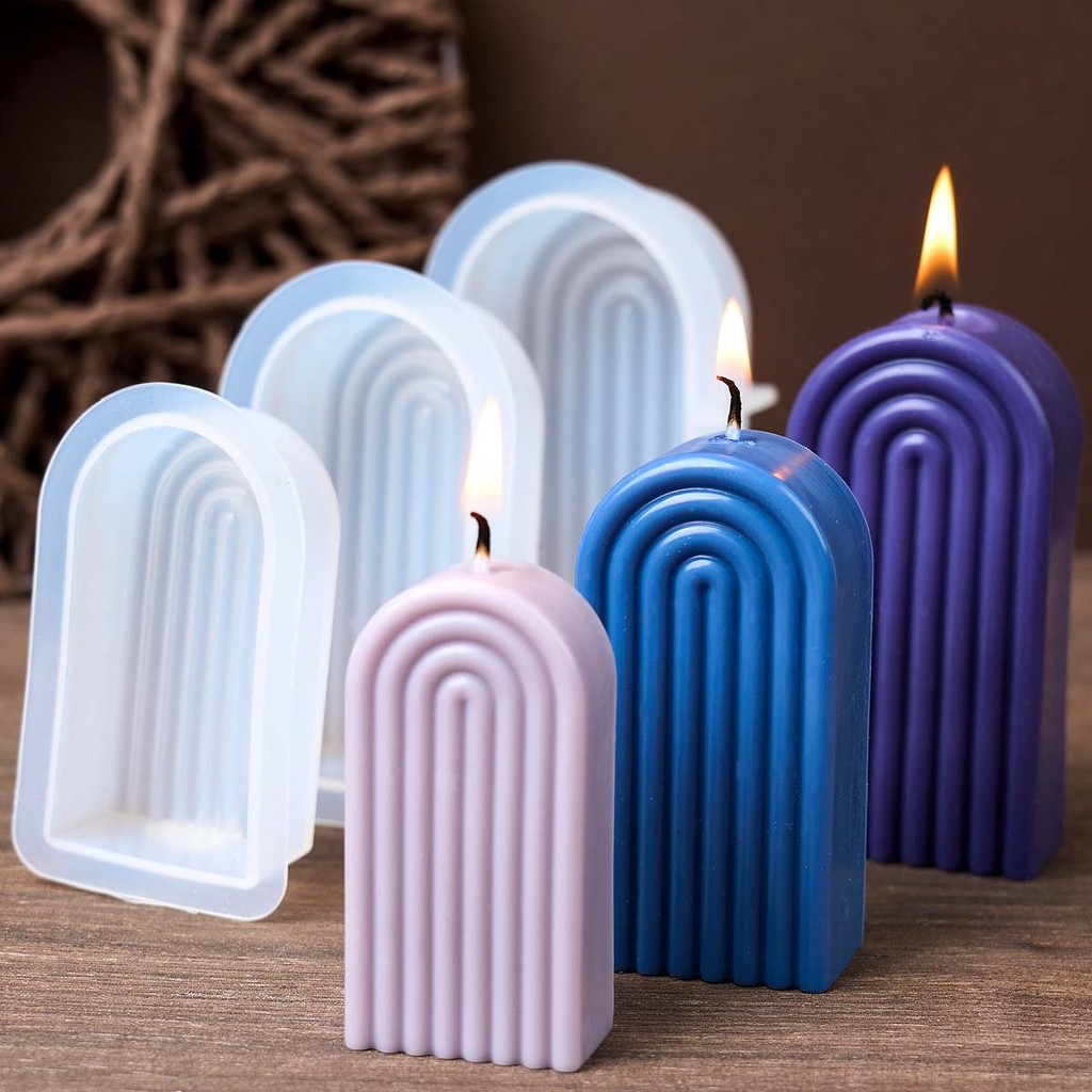 

Rainbow Arch Candle Silicone Mold DIY Handmade Geometry Scented Candles Soap Plaster Resin Craft Casting Molds Home Dec Supplies