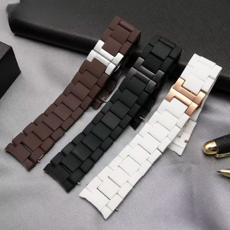 20 23mm for Armani AR5890 AR5905 AR5919 AR5920 Watchband Waterproof Bend Hole Silicone Clad Steel Wa