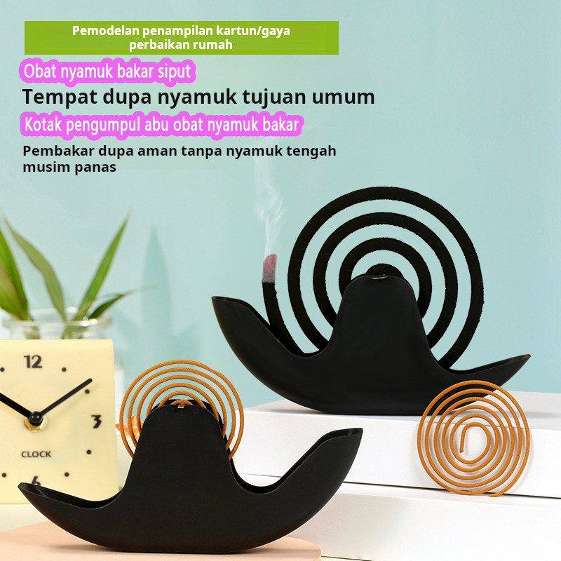 Rak penyangga baki obat nyamuk bakar besi siput kreatif, kotak obat nyamuk bakar tahan api untuk rum