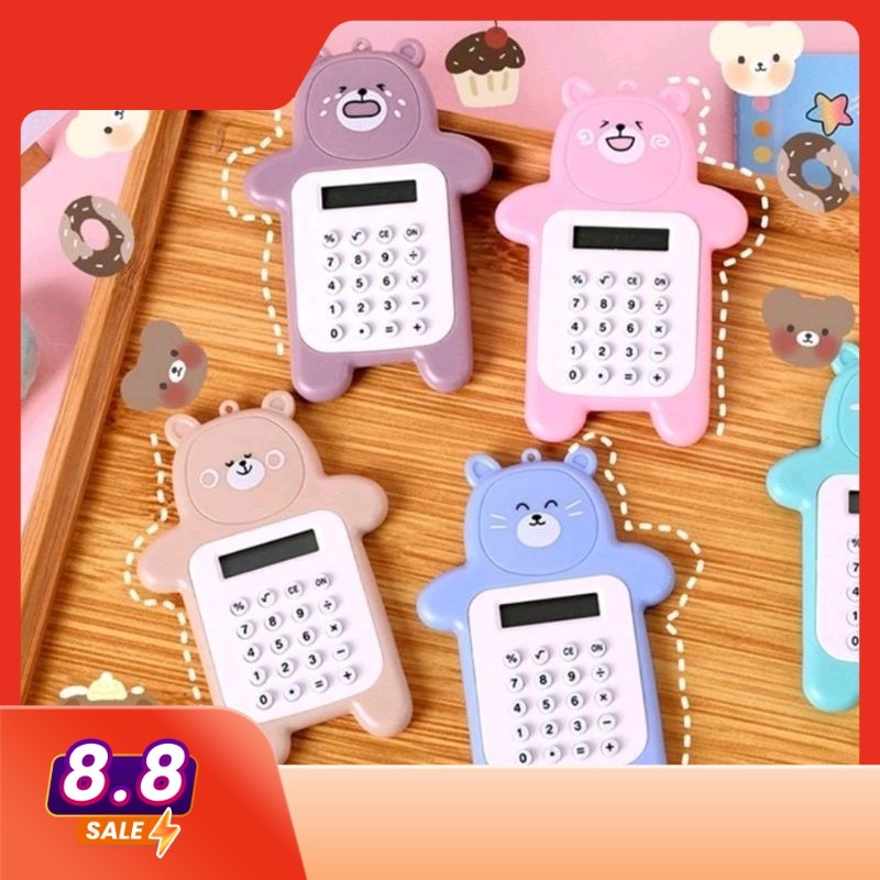 

Kalkulator Mini Kiyowo 8 Digit Beruang Dengan Tombol Karet Untuk Pelajar