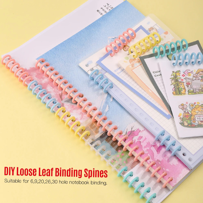 

Loose Leaf 10pcs Plastic 30-Hole Binders Ring Binding Spines Combs 85 Sheets Capacity for DIY Paper Notebook Album