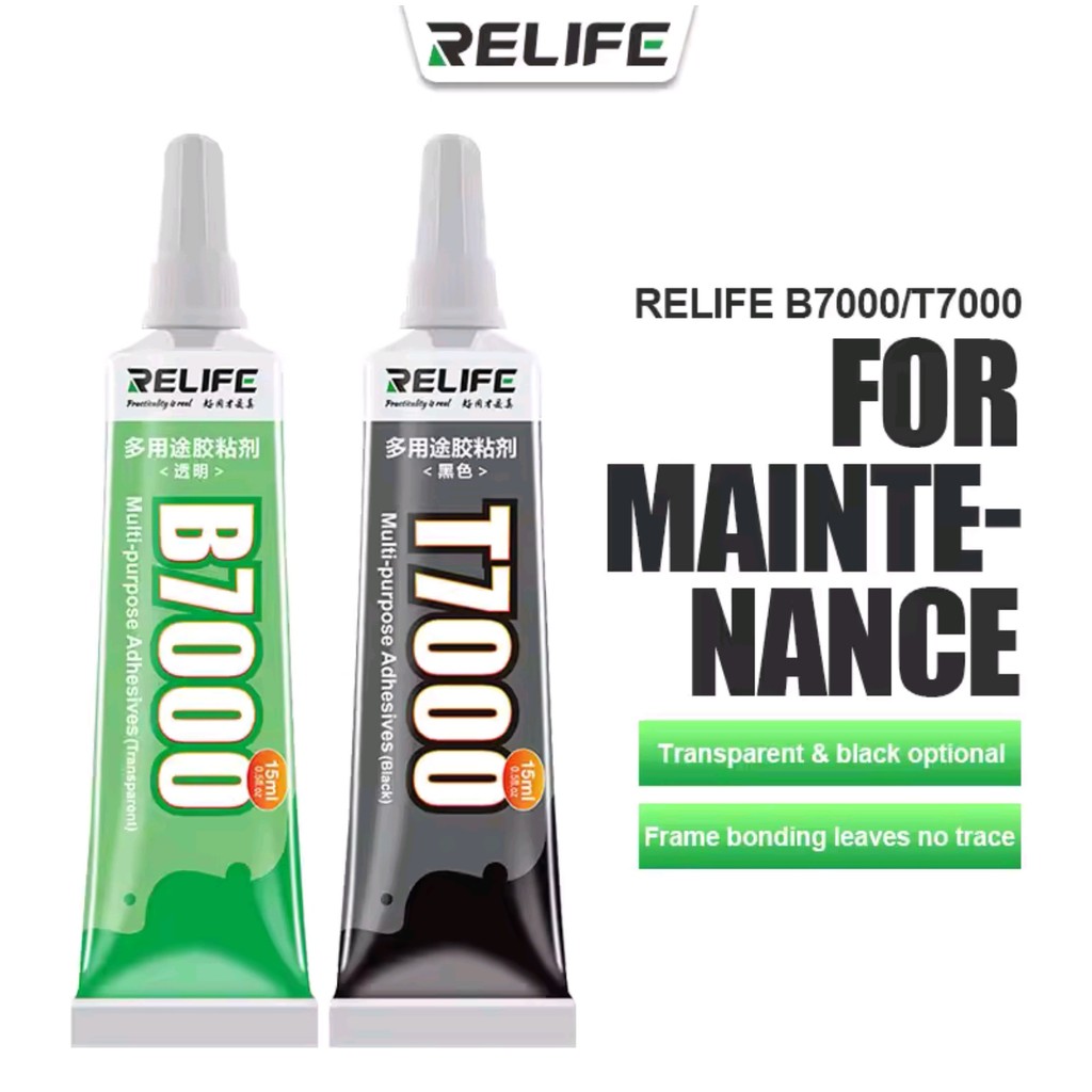 Lem LCD Bening Hitam RELIFE T7000 - B7000 - 15ML 50ML 110ML ORIGINAL