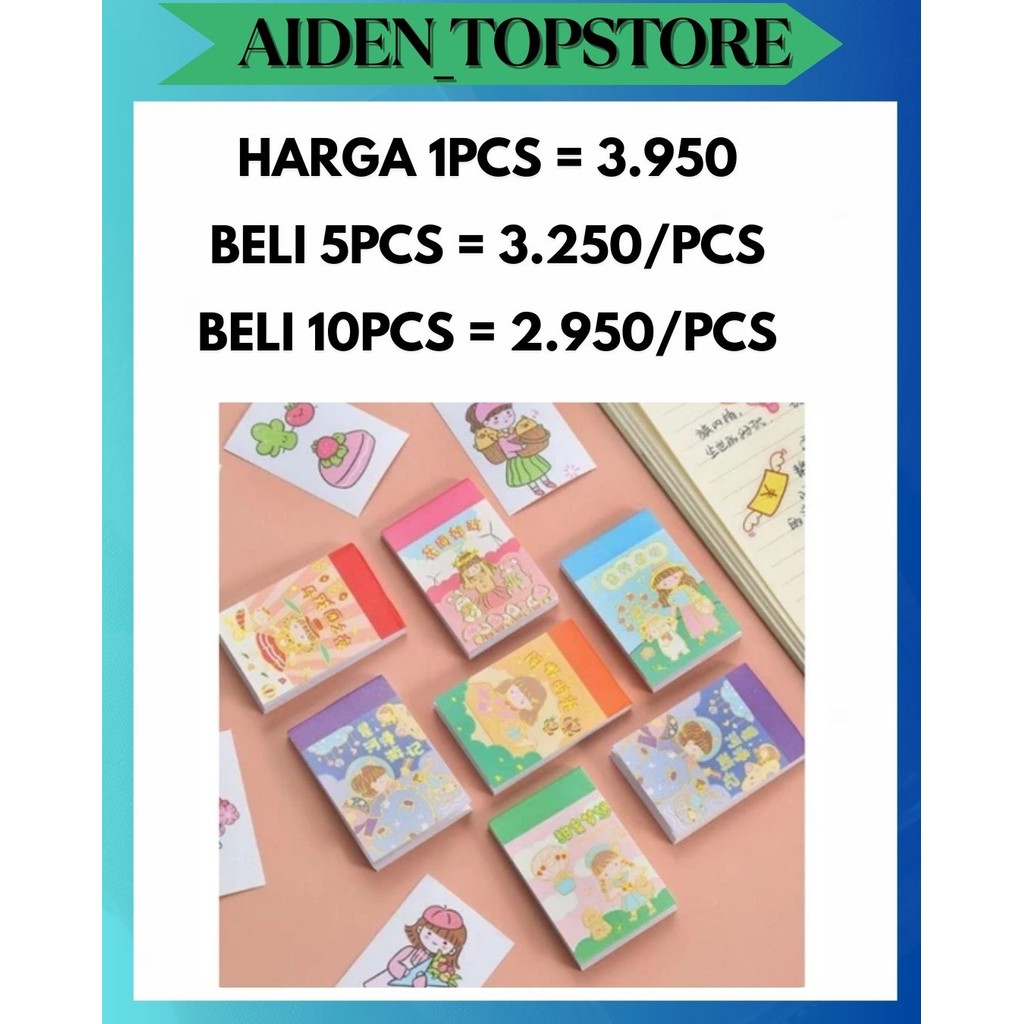 

ATS [24 Lembar] Stiker Buku Momo Kecil Mini VIRAL/ Sticker Note Washi Karakter Manga Anak