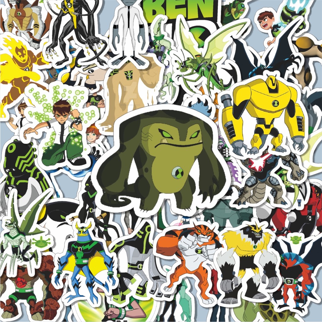 

100PCS Lucu Stiker Kartun Series Ben Ten Karakter Mix V2 Stiker Aesthetic Stiker Anti Air Stikers Berperekat Waterproof sticker decal buat Motor Helm Buku Journal Koper Casing HP Laptop Botol Minum Hadiah anak