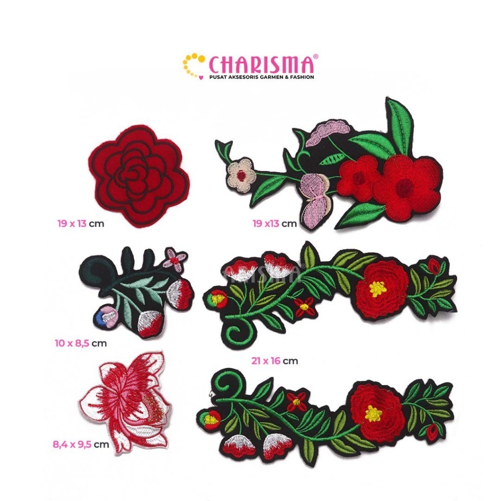 Charisma Aplikasi Bordir Bunga - Aksesoris Baju/Tempelan Bordir