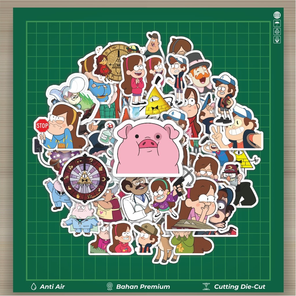 

HOT 50 PCS STIKER Stiker Kartun Series Gravity Falls Karakter Mix 2 Stiker Fashion Cars Decal Dingin Kartu Album Custom Vinyl Anti Air- Sticker Aesthetic Buku Journal Koper Casing HP Tablet Laptop Helm Motor Botol Minum