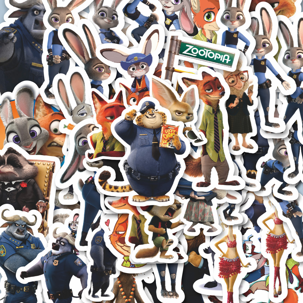 

100PCS Lucu Stiker Kartun Series Zootopia Stiker Aesthetic Stiker Anti Air Stikers Berperekat Waterproof sticker decal buat Motor Helm Buku Journal Koper Casing HP Laptop Botol Minum Hadiah anak