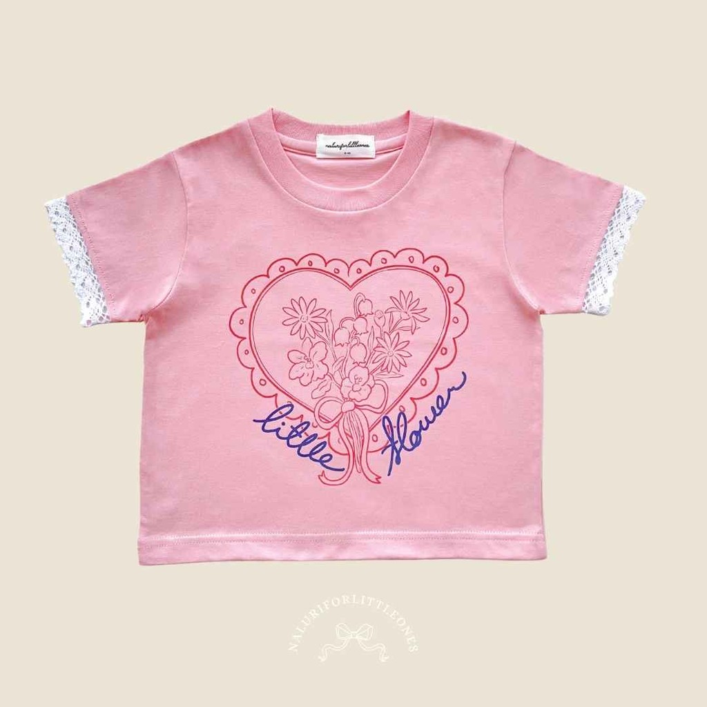 NALURI - FLOWER BLUSH Shirt - Kaos Anak Perempuan