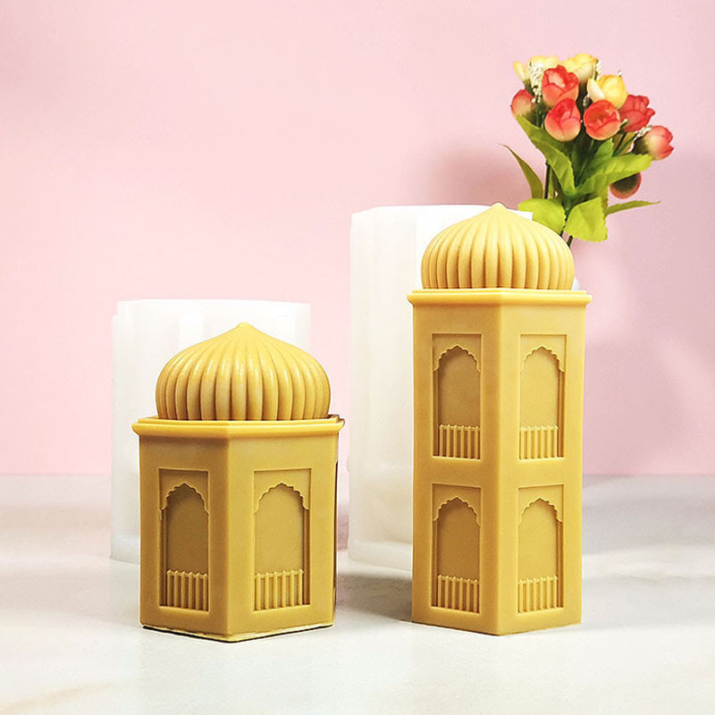 

Ramadan Lamp Geometric Castle Candle Silicone Mold Handicraft Aromatherapy Candle Soy Wax Mould Lantern Eid Mubarak Decor Gifts