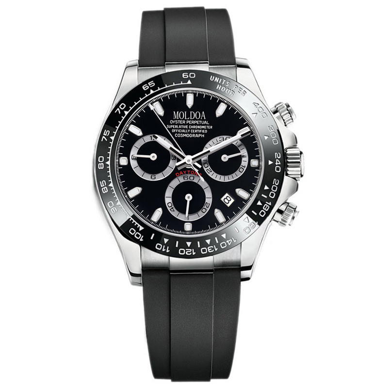 

Jam Tangan Pria Gerakan Hollow Otomatis Penuh dengan Kalender Luminous Pita Silikon Tahan Air