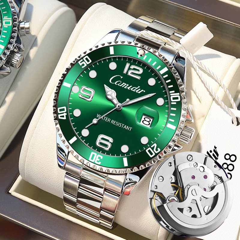 

Jam Tangan Pria Concas Jam Tangan Mekanis Palsu Pria Luminesen Tahan Air Jam Hantu Air Hijau Jam Kalender Pria