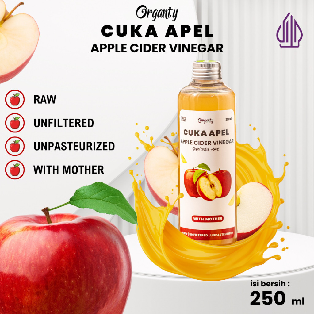 

Organty Cuka Apel Apple Cider Vinegar 250ML With Mother Original
