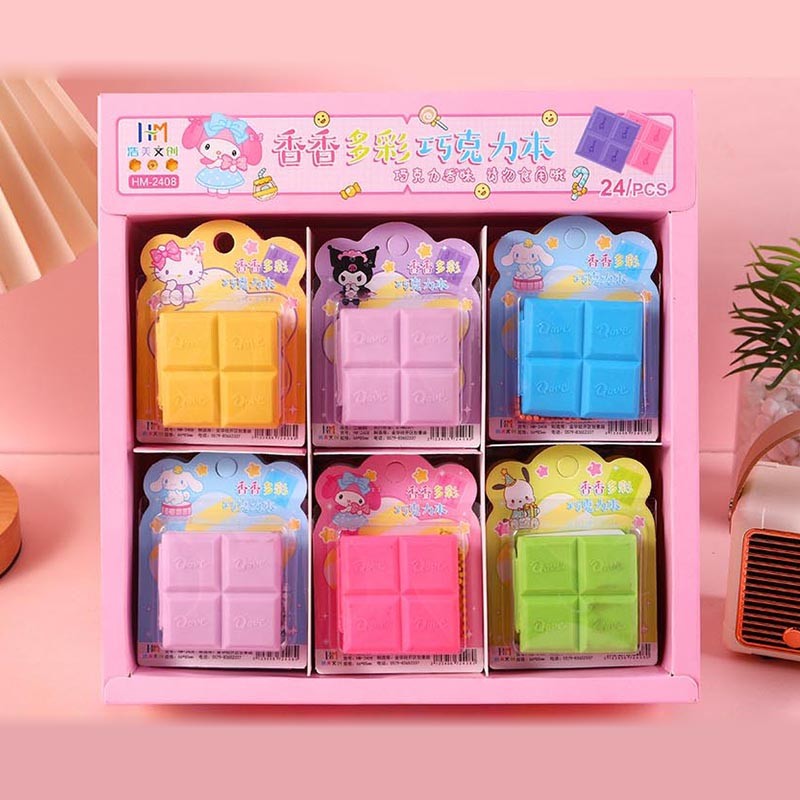 

24pcs/lot Sanrio Noctilucent Cookie Memo Pad Sticky Notes Cute Melody Kuromi Dog Notepad Stationery Post School Supplies