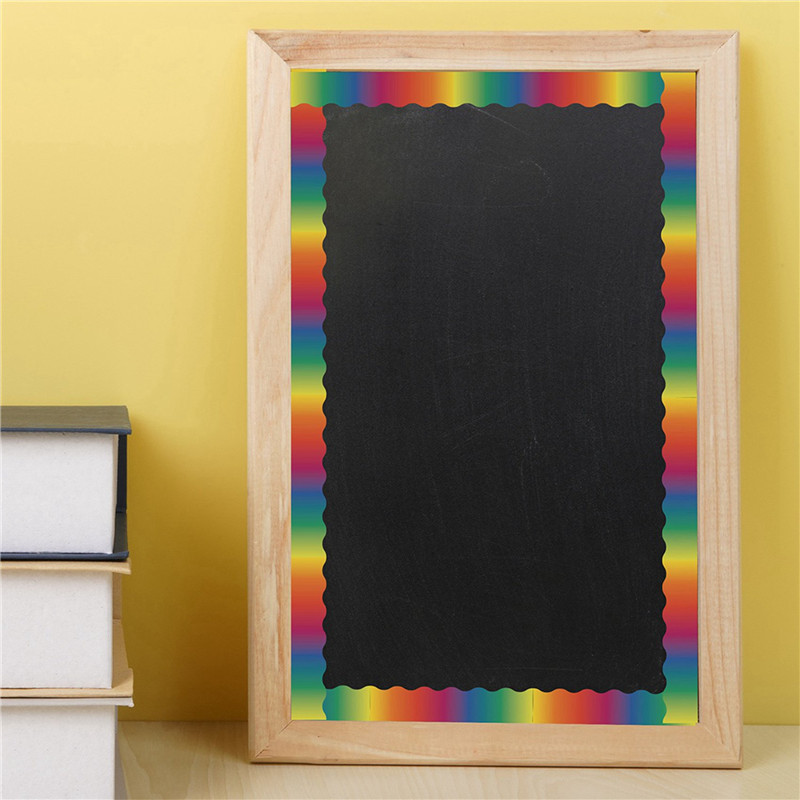 

Y43A-3X Rainbow Bulletin Board Stickers Colorful Straight Bulletin Border Trim Border Trim For Classroom Chalkboard