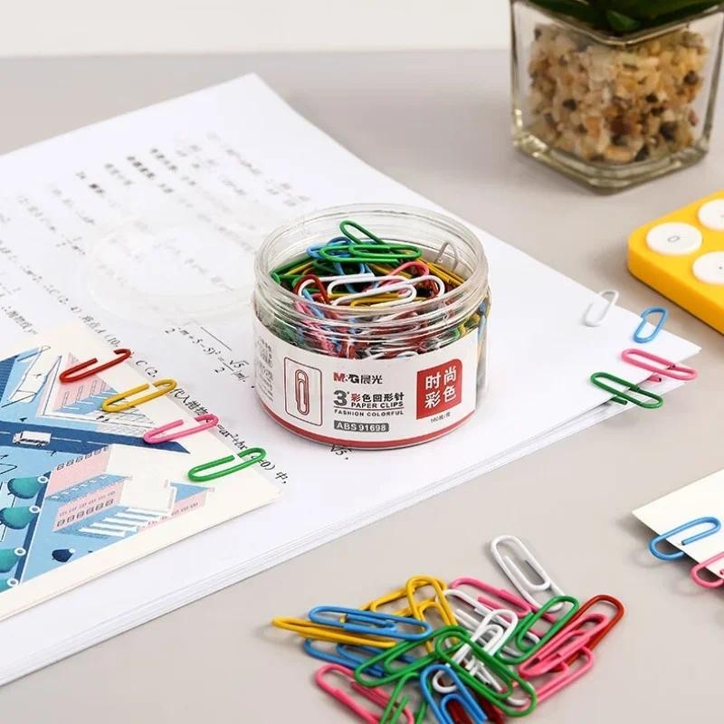 

M&G 160pcs Colorful Paper Clips Rustproof Binder Clips Household Multifunctional Paper Clips Office Accessories