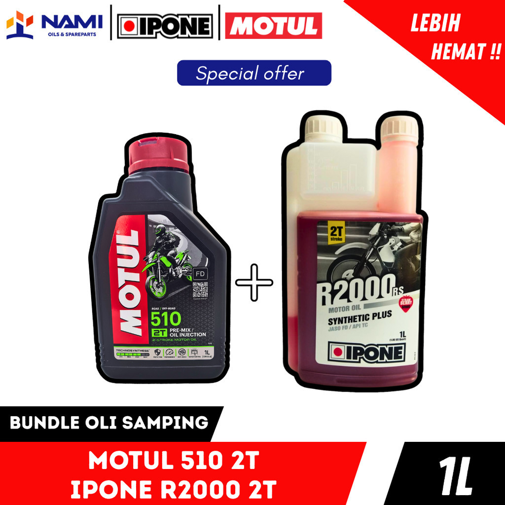 *BUNDLING OLI SAMPING MOTUL 510 2T + IPONE R2000* - Original