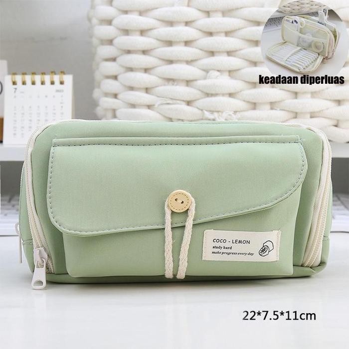 

Sale KAISEN Pencil Cases Large Capacity Pencil Bag Pouch Holder Box for Girls Office Student Stationery Organizer School Supplies - hijau Tbk