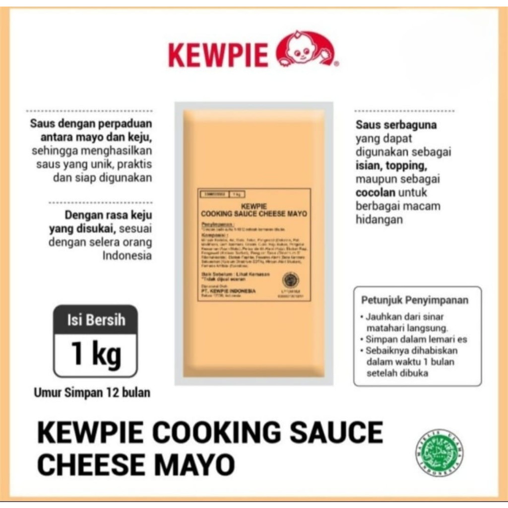 

Kewpie Cooking Sauce Cheese Mayo 1 kg terlaris