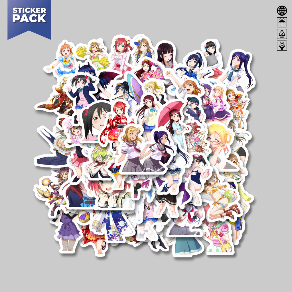 

[100PCS]Stiker Pack Stiker Anime Series Love Live Character Mix 4 Aesthetic Vinyl Anti Air Dekorasi Sticker Laptop Buku Journal Koper Helm Casing HP Gitar Helm Skateboard