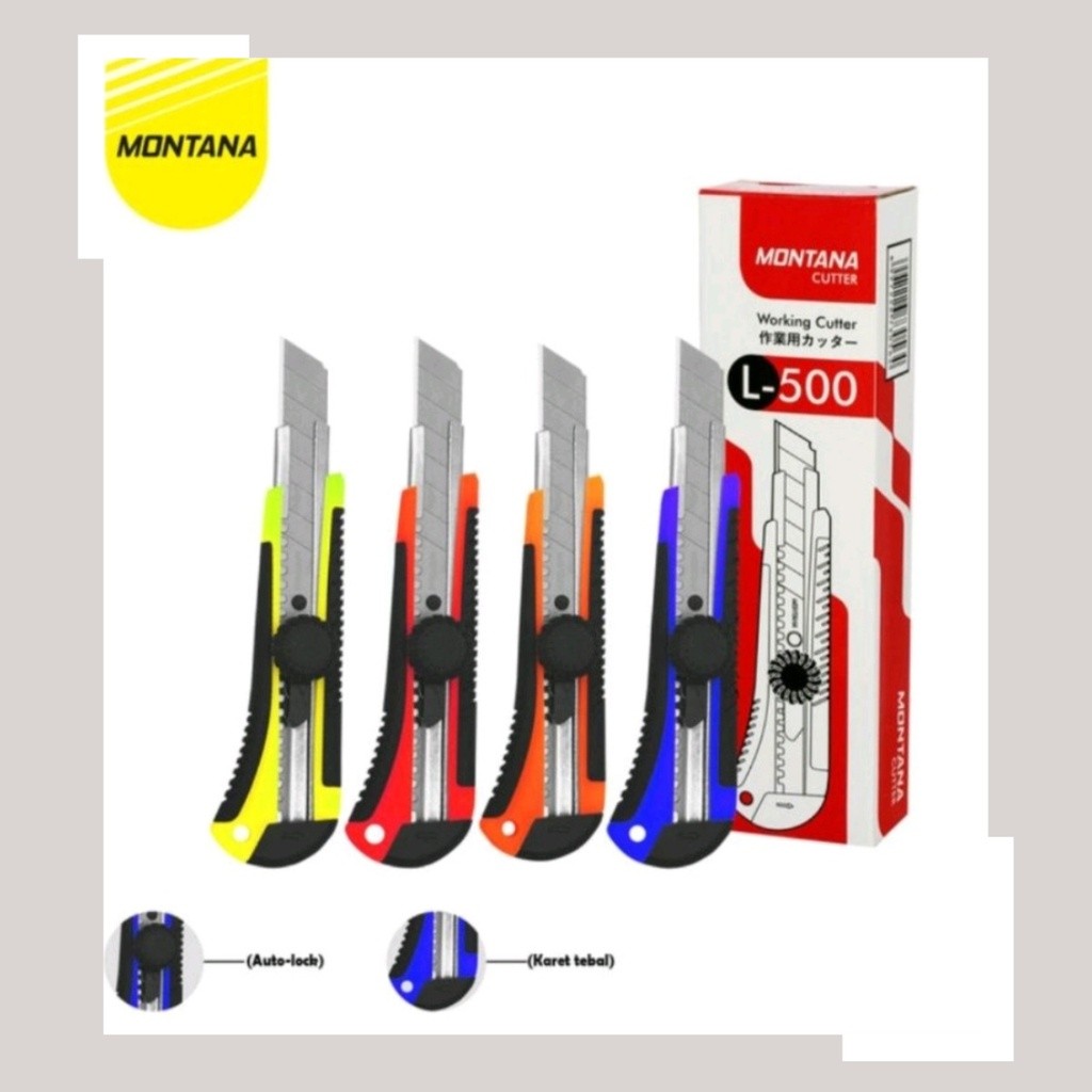 

Pisau Cutter Besar L500 Warna Random – Pemotong Kertas & Kardus Tajam
