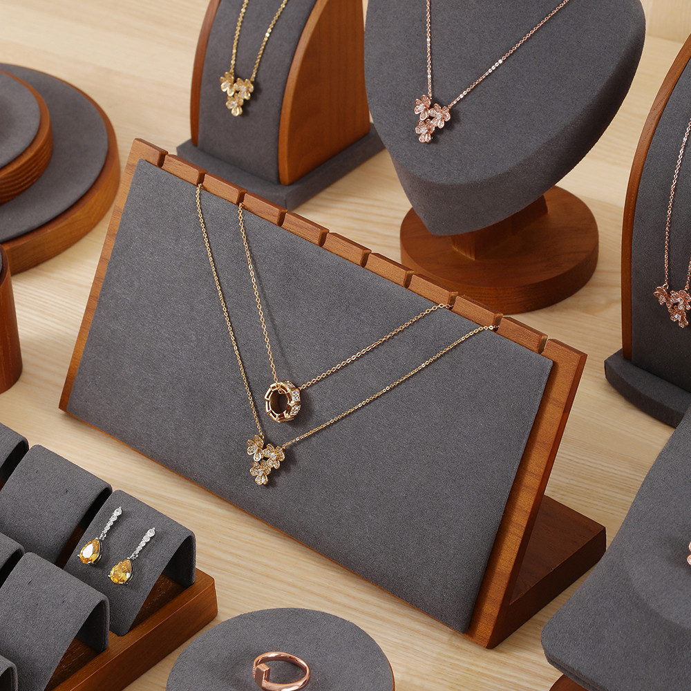 YinBeiNi Wooden Necklace Storage Stand Pendant Display Holder Long Chain Jewelry Organizers Wood Rac