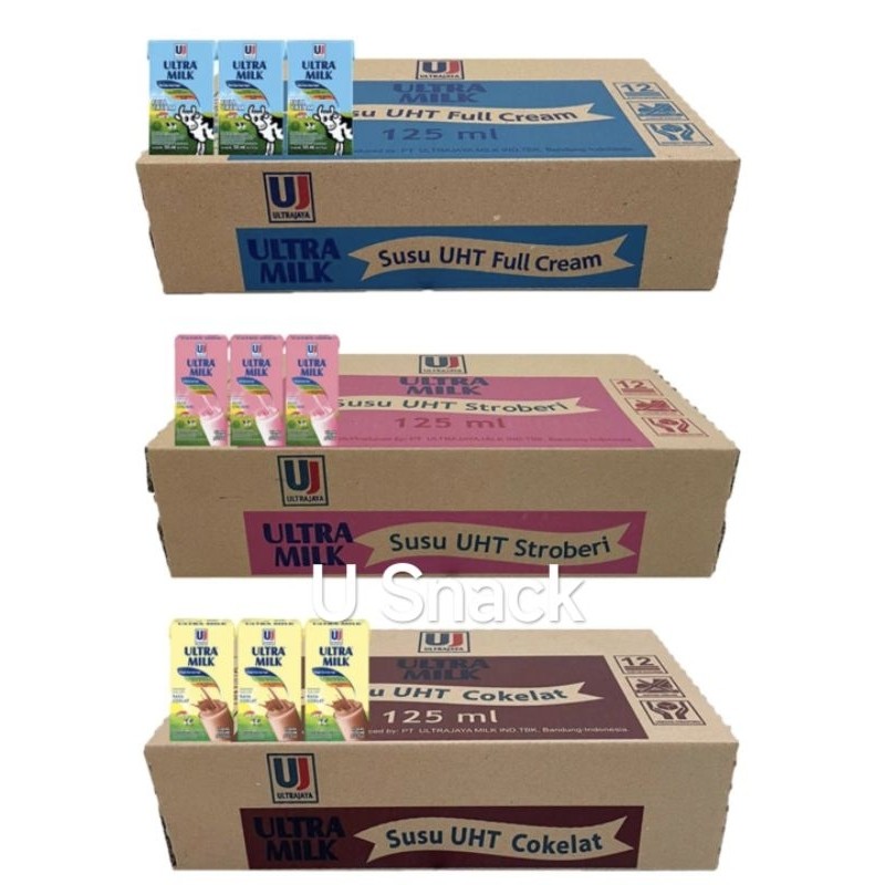 

[1 karton isi 40×125ml] Ultra milk susu UHT susu segar sapi
