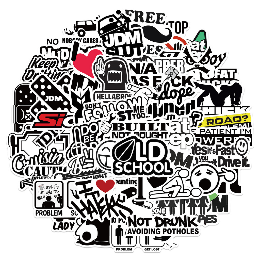 

50PCS Funny JDM Stickers Japanese Vinyl Stickers Water Bottle Laptop Mobile Phone Skateboard Kids Adult Stickers