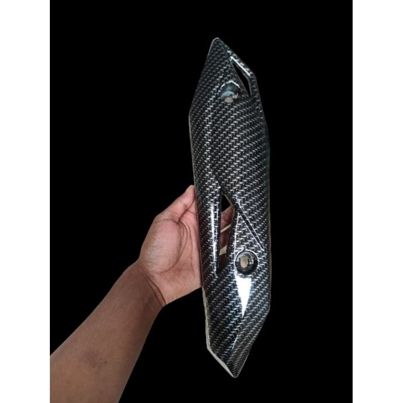 Carbon glossy tutup knalpot beat fi AES VARIASI27