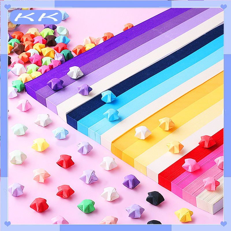 

【Ready】540pcs Kertas Origami Bintang/Craft Crafting Stuff DIY/Kertas Bintang Warna Warni /23 Jenis Strip Origami Bintang
