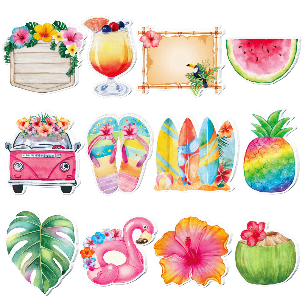 

12/24/36pcs Hawaii Theme Sticky Notes Set,Self-Stick Notes Pads,Refrigerator Memo Pads for Office Home Use Kids Gifts Supplies