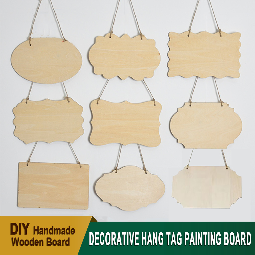 

Multi Style Wooden DIY Blank Unfinished Plaque Door Hanging/Home Decor Sign Message Board/Guide Board/Painting Pyrography Board