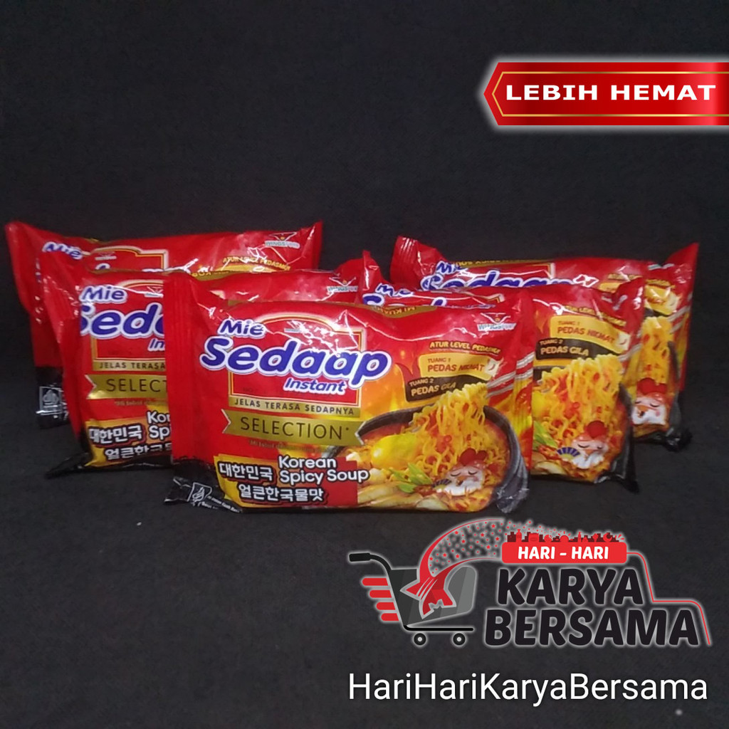 

MAKANAN MI INSTAN MIE SEDAAP SEDAP KOREAN SPICY SOUP PACK 5'S X 77GR