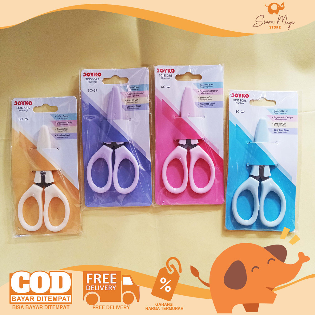 

JOYKO Scissors SC-39 Gunting Mini Anak dengan Tutup Pelindung Pastel Lucu