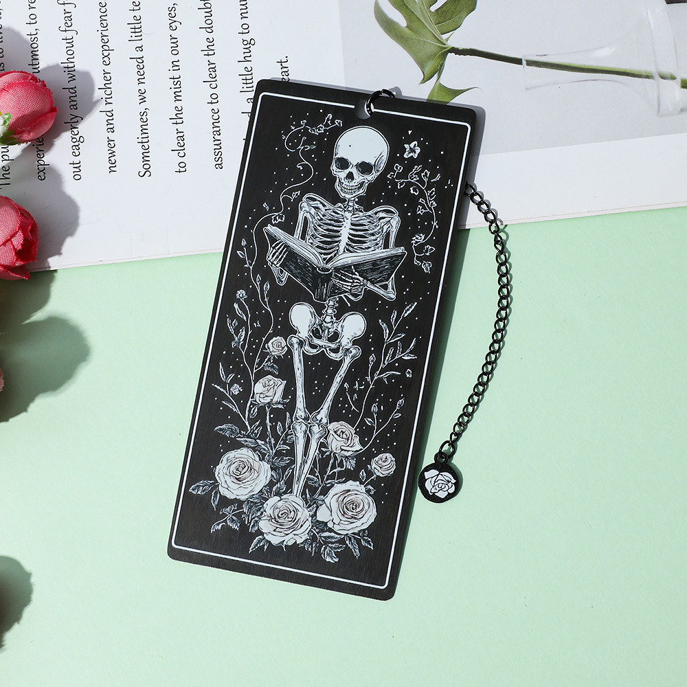 

1pcs creative skull reader bookmarks, book decorations suitable for readers, easter gifts for family, teachers office supplies