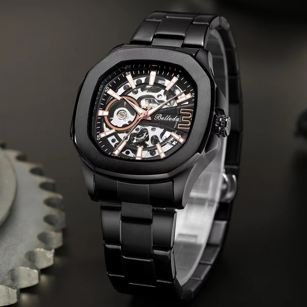 CC WATCH Jam Tangan Pria Automatic Belleda 9633 Rantai Stainless Steel  Jam Tangan Anti Air