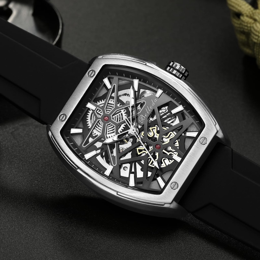 CC WATCH jam tangan pria belleda 9644 automatic strap rubber tahan air garansi original mewah