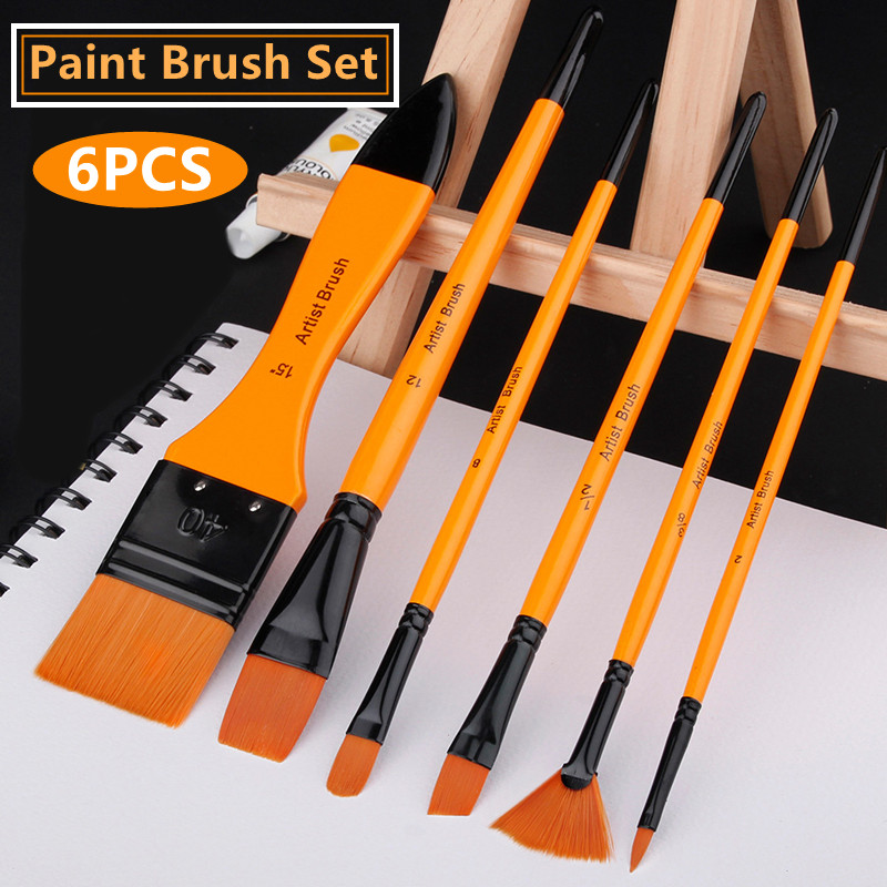 

6Pcs Professional Artist Painting Brush Set, Watercolor Oil Paint Artists Acrylic Painting Brushes Pen, Wide/Flat/Fine Tip