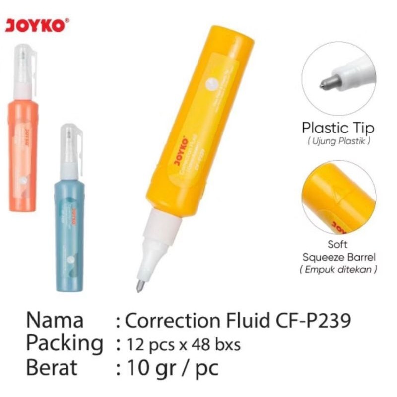 

correction Fluid/Tipe-x Cair Joyko CF-P239 ( 1pak/12pcs )