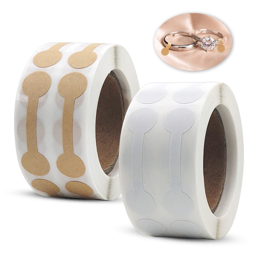 

500pcs Label Perhiasan Gantung Label Harga Label Stiker Perekat Diri Harga Dumbell Tag Kalung Cincin Label Kertas