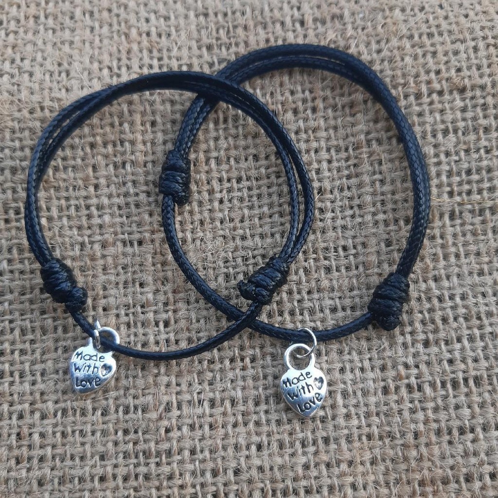 Kembang Pasir - Couple Gelang Tangan Liontin Love Tali Korea Waterproof//Gelang Tangan Pasangan//Gel