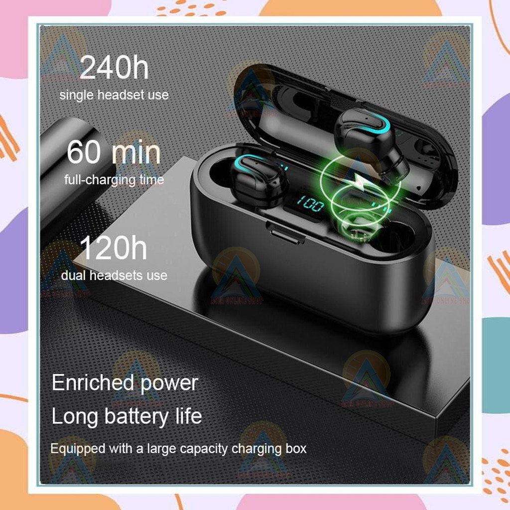 Q32 TWS HBQ Headset / F9 Earphones Bluetooth 5.0+EDR Bass Stereo IPX5 Anti Air Wireless Earbuds