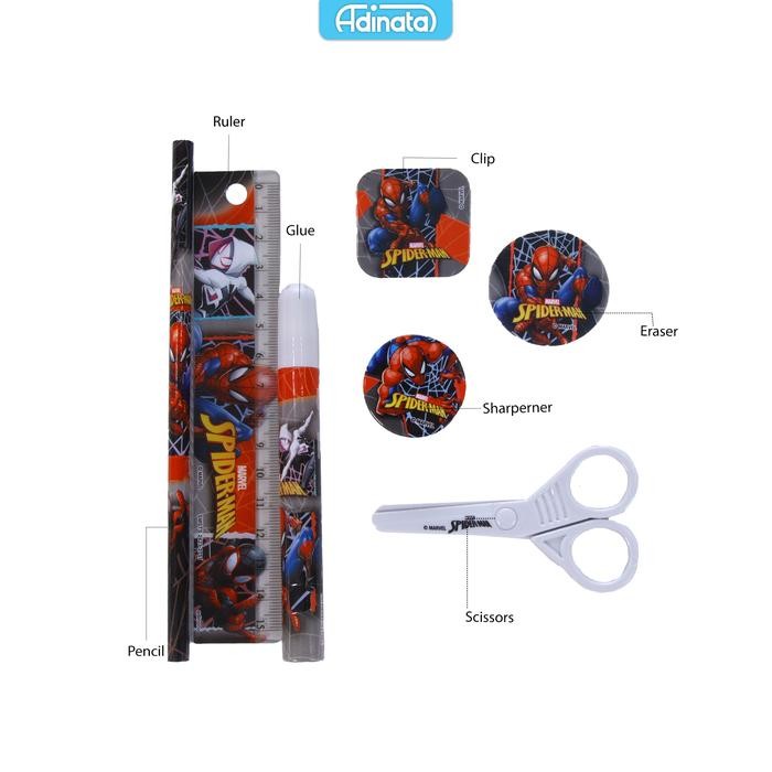 

Spiderman stationery set 7 pcs 2423-2751 / paket alat tulis / alat tulis karakter - Adinata